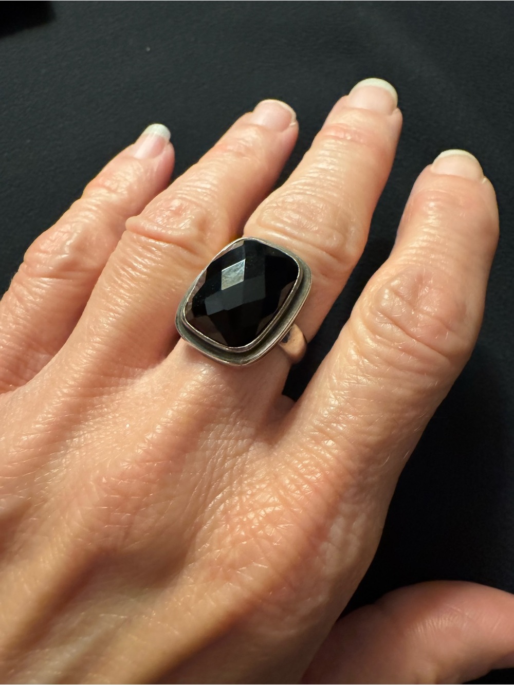 Dolce Vita Sterling Silver Garnet Cocktail Ring - Size 6 - Handmade